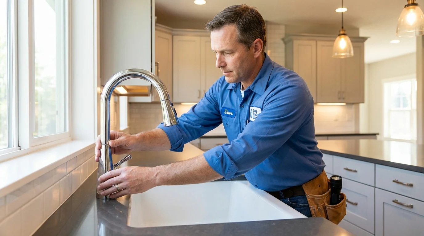 Kitchen faucet installation by Johns Plumbing LLC in Anamosa